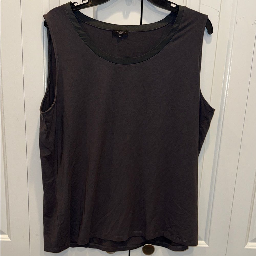 Talbots Dark Charcoal Scoop Neck Sleeveless Tank‎